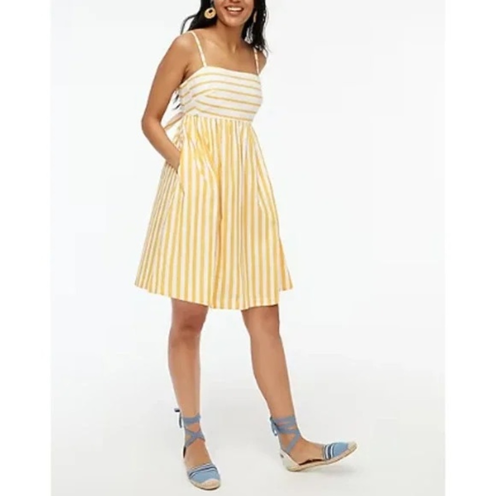 J. Crew Yellow and White Striped Mini Dress